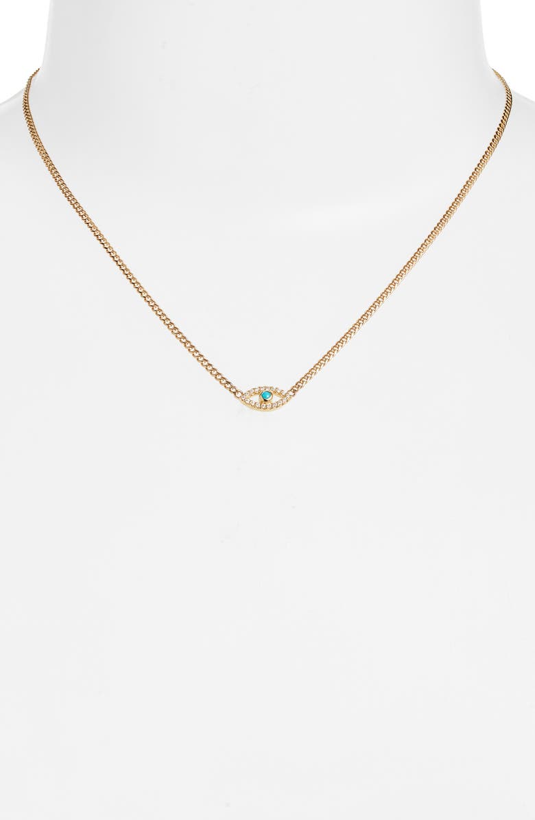 Zoë Chicco Evil Eye Turquoise & Diamond Pendant Necklace | Nordstrom