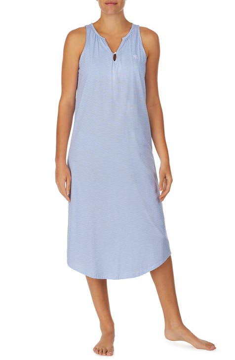 100% Cotton Jersey Knit Sleeveless Short Gown