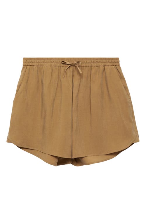 Shop Mango Drawstring Shorts In Medium Brown