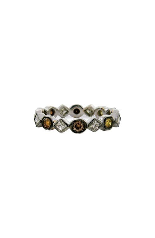 Diamond Art Deco Ring in Black Rhodium/Multi Color