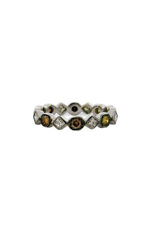 Shop Sethi Couture Diamond Art Deco Ring In Black Rhodium/multi Color