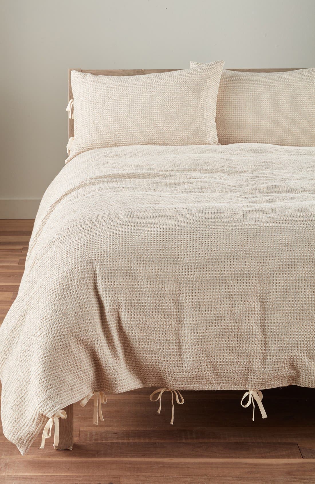 Nordstrom at Home Waffle Knit Washed Cotton & Linen Duvet Cover Nordstrom