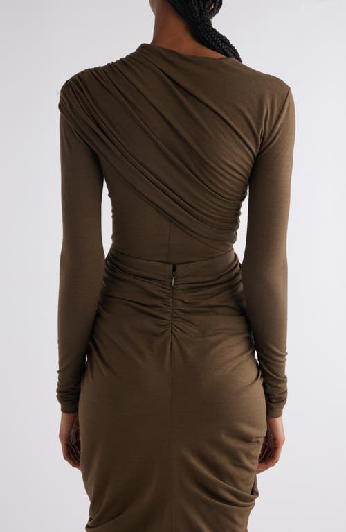 Shop Isabel Marant Asna Draped Long Sleeve Top In Bronze