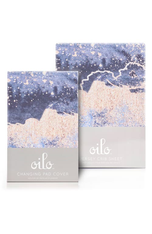 Oilo Changing Pad Cover & Fitted Crib Sheet Set in Midnight Sky at Nordstrom