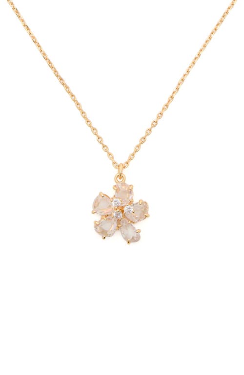 Kate Spade New York flower mini pendant necklace in Clear/Gold at Nordstrom