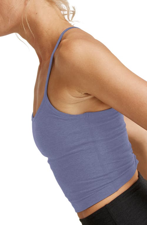 Shop Beyond Yoga Space Dye Slim Racerback Crop Tank In Periwinkle Cloud Heather