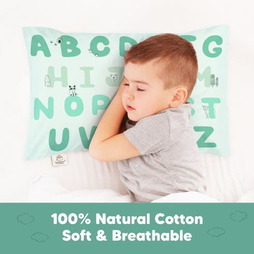 Keababies Printed Toddler Pillowcase 13x18" In Keaabc Mint