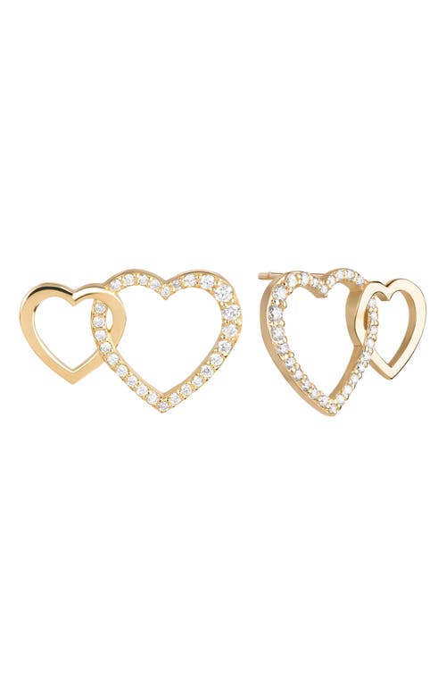LANA LANA INTERLOCKING DIAMOND HEART STUD EARRINGS