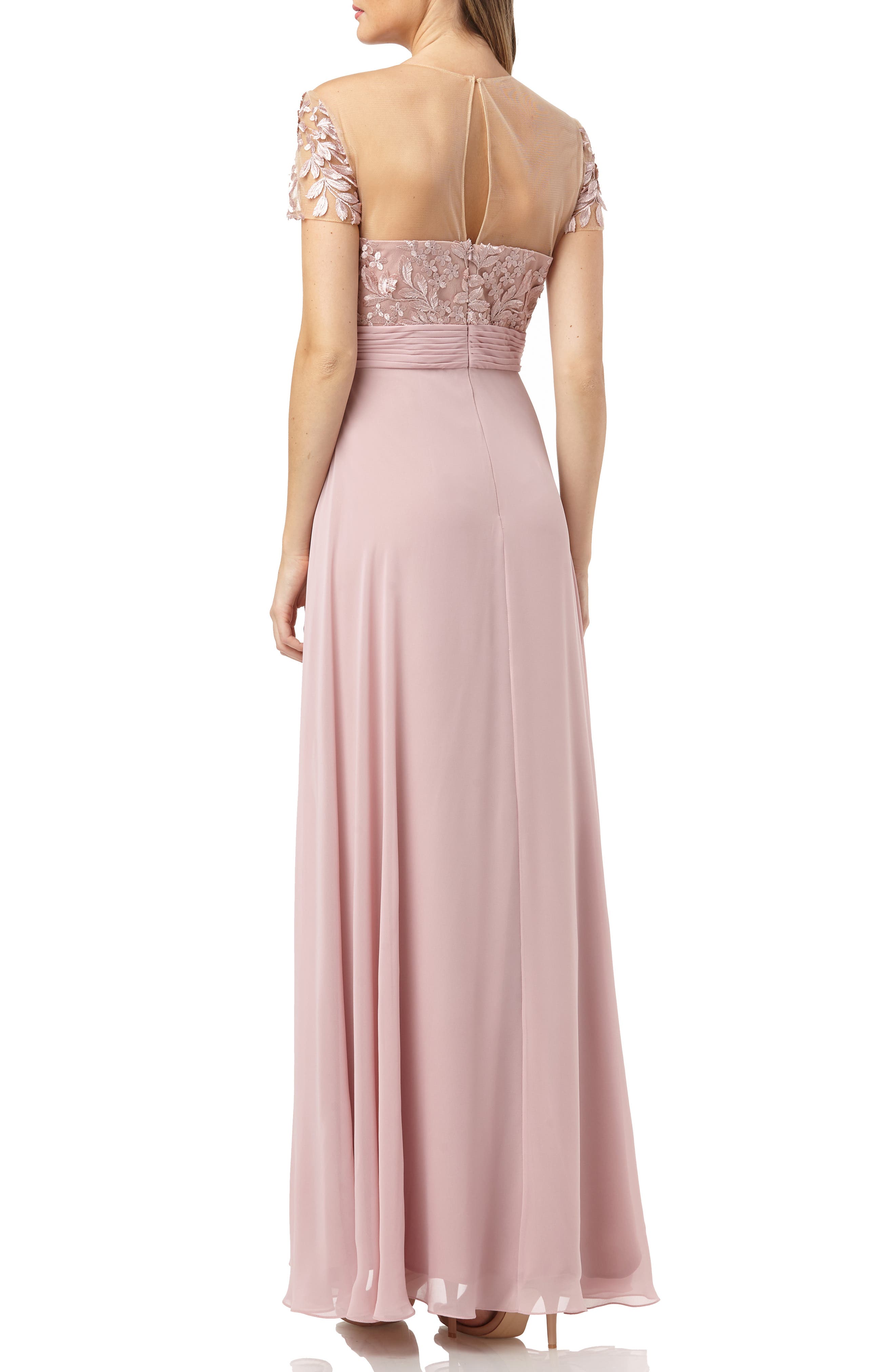 Js Collections Embroidered Illusion Bodice Gown Nordstrom Rack 0593