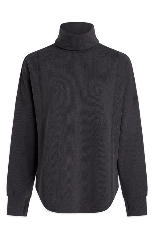 Varley Rainer Roll Neck Midlayer Sweatshirt In Black Marl In Black Marl