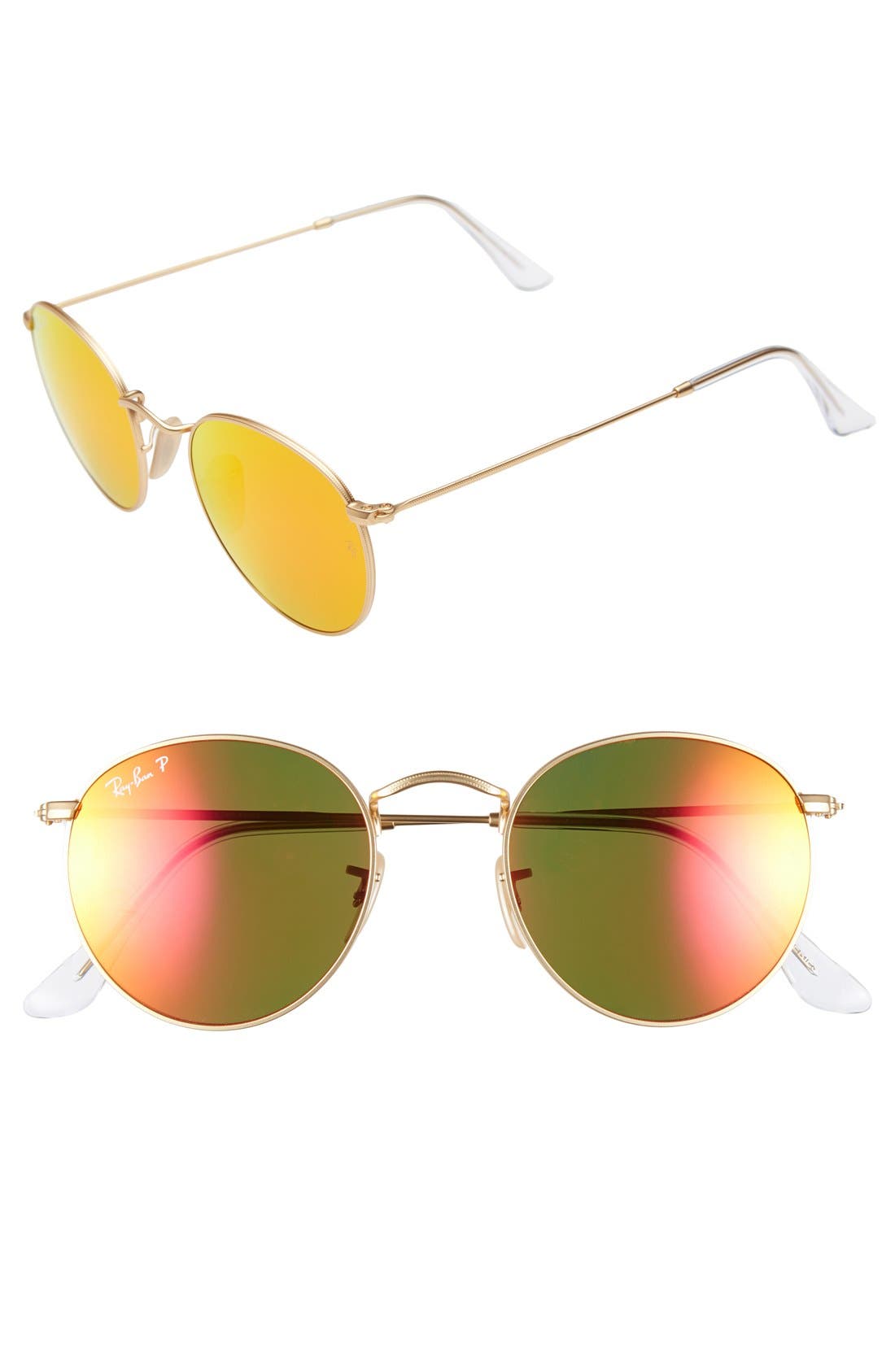 RayBan 50mm Round Polarized Sunglasses Nordstrom