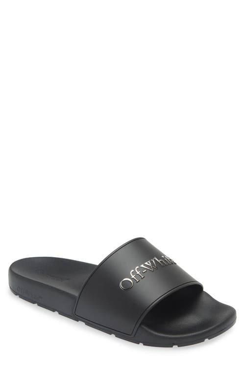 Shop Off-white Bookish Gradient Slide Sandal In Black - Silver