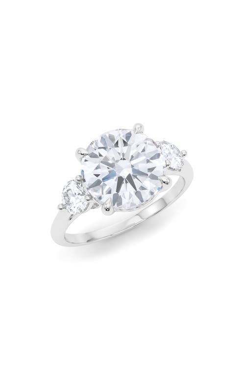 Round Cut Lab Created Diamond Ring in 18K White Gold