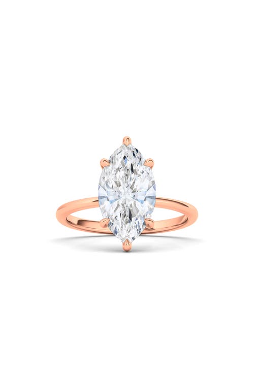 HauteCarat Marquise Cut Lab Created Diamond 18K Gold Ring in 18K Rose Gold at Nordstrom