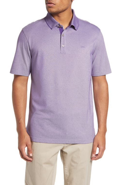 Brax Men's Petter Solid Cotton Blend Polo Shirt in Lilac