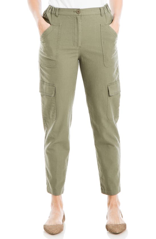 Max Studio Soft Twill Cargo Pants In Olive