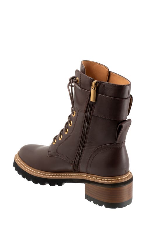 Eos Footwear Line Stack Heel Work Boot In Chestnut