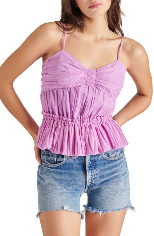 Solange Ruched Peplum Camisole in Berry