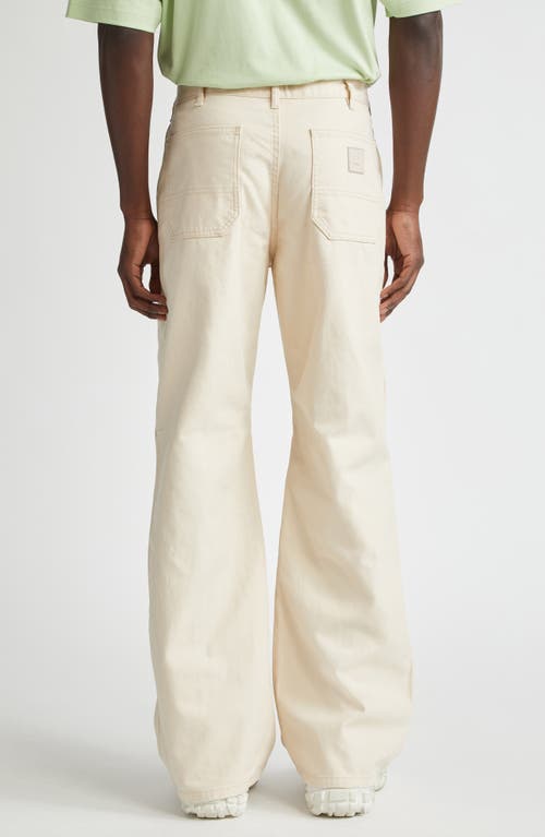 Shop Acne Studios Paneled Cotton Canvas Trousers In Oatmeal Melange