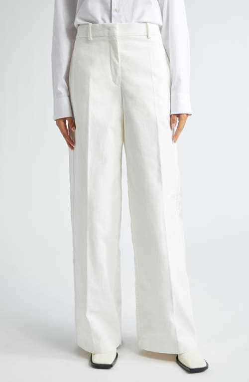 Jil Sander Straight Leg Cotton Trousers in 100 Optic White at Nordstrom, Size 2 Us