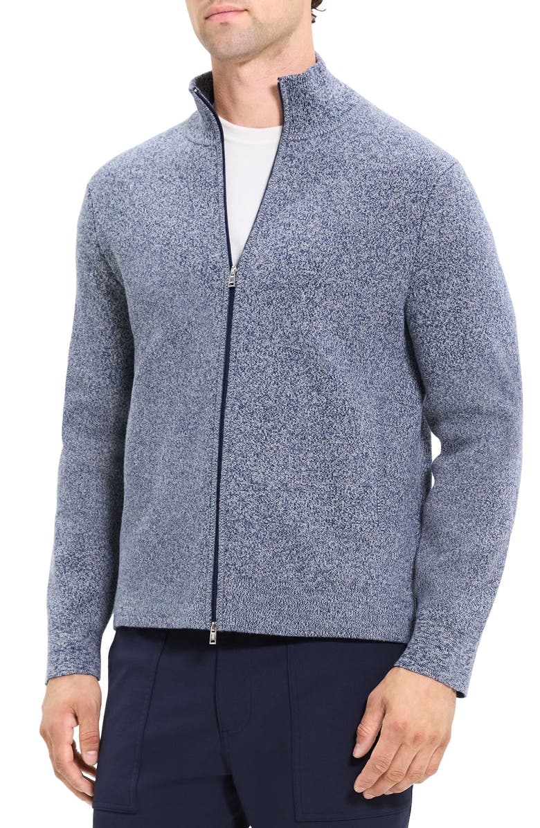 Theory Walton Marl Cotton Zip-Up Sweater | Nordstrom