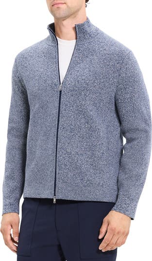 Theory Walton Marl Cotton Zip-Up Sweater | Nordstrom