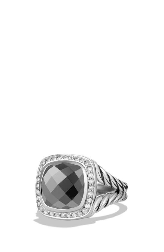 David Yurman Albion Ring With Semiprecious Stone And Diamonds In Silver/ Blue Topaz