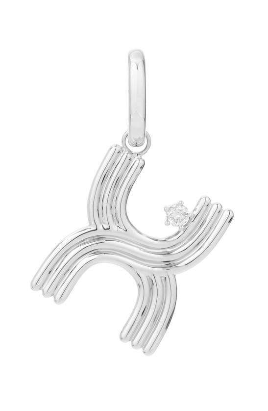 Shop Adina Reyter Groovy Letter Charm Pendant In Silver - X