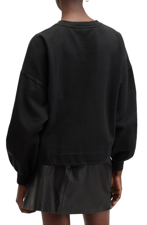 Shop Allsaints Fleurir Lila Oversize Sweatshirt In Black