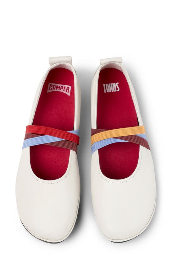 Shop Camper Twins Mismatched Flats In White Natural