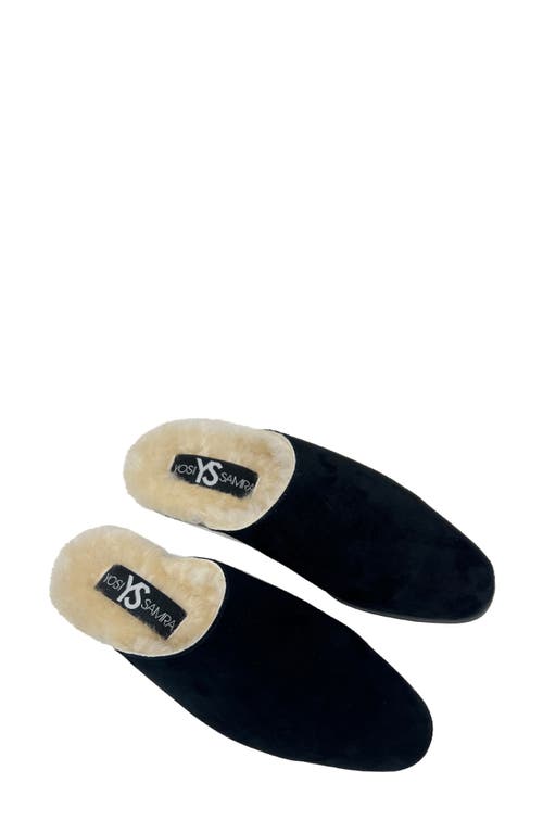 Yosi Samra Zoe Genuine Shearling Lined Mule In Black