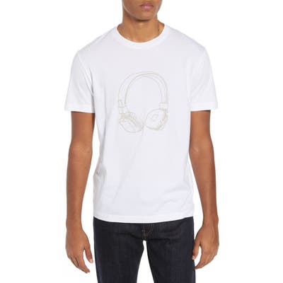 French Connection Headphones Regular Fit Cotton T-Shirt, White