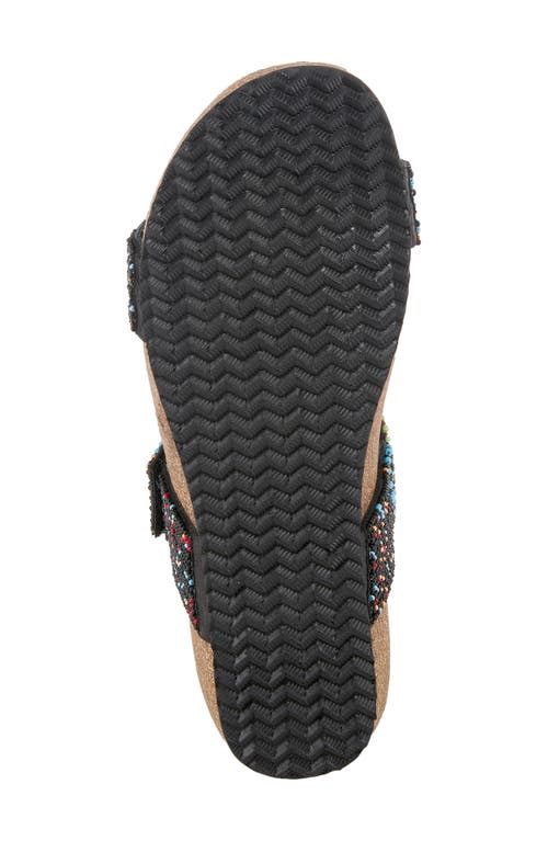 Azura By Spring Step Bahama Embellished Slide Sandal In Black Multi