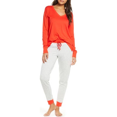 Rachel Parcell Jersey & Fleece Pajamas, Grey