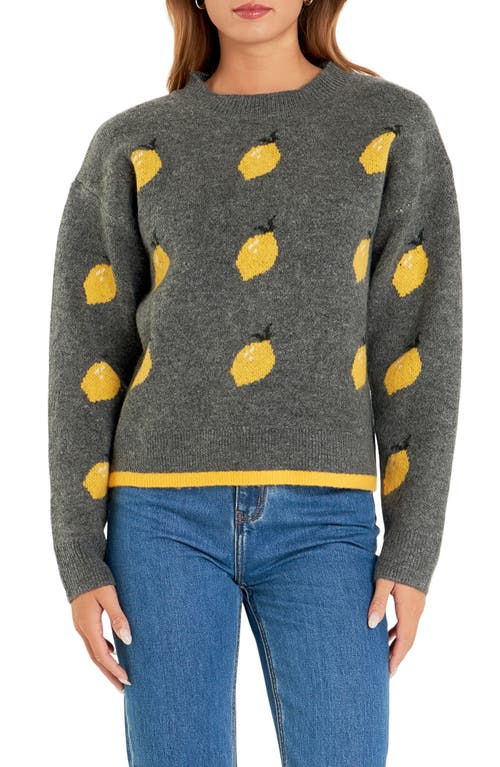 ENGLISH FACTORY ENGLISH FACTORY LEMON CREWNECK SWEATER