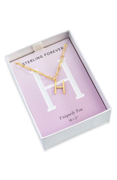Sterling Forever Rhodium Plated Braided Initial Pendant Necklace In Gold-h