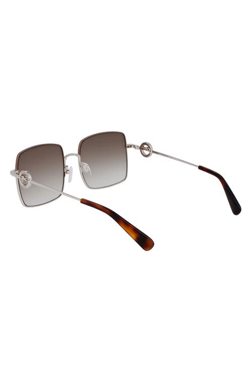 Longchamp Brown Gradient Square Ladies Sunglasses Lo162s 750 55 In Silver/gradient Khaki