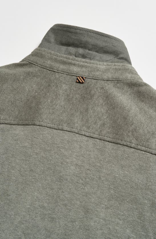 Billy Reid Short Sleeve Hemp Cotton Knit Shirt In Washed Grey