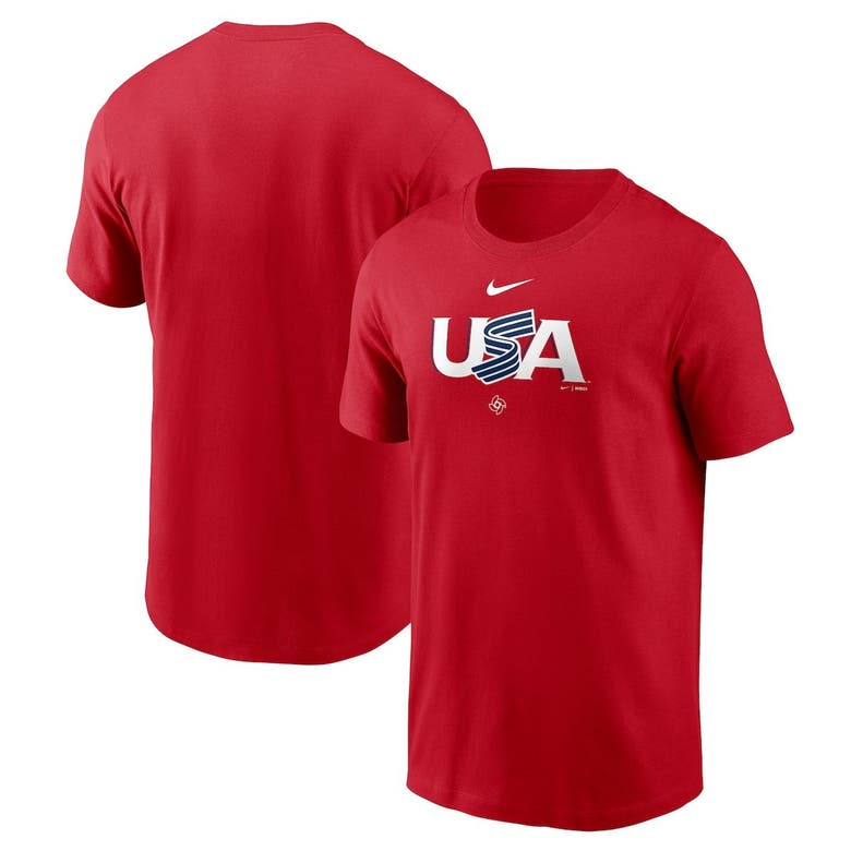 USA Baseball Nike 2023 World Baseball Classic Wordmark T-Shirt - Red