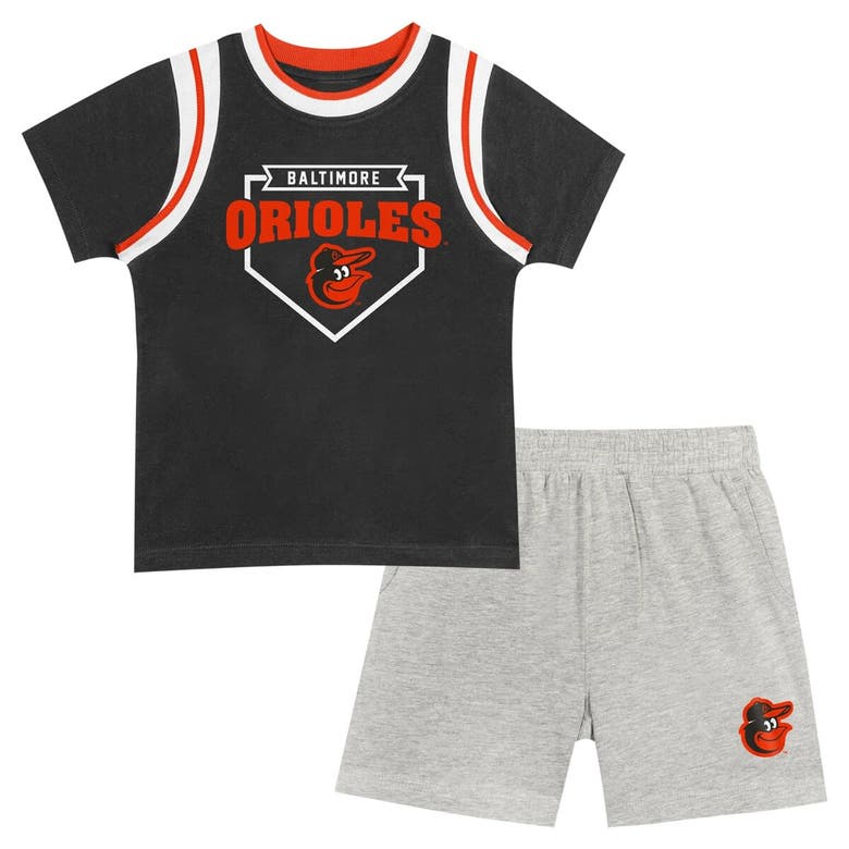 Shop Outerstuff Infant Fanatics Branded Black/gray Baltimore Orioles Bases Loaded T-shirt & Shorts Set