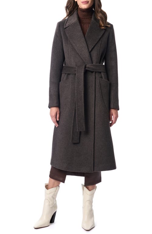 BERNARDO BERNARDO BELTED WOOL BLEND LONGLINE COAT 