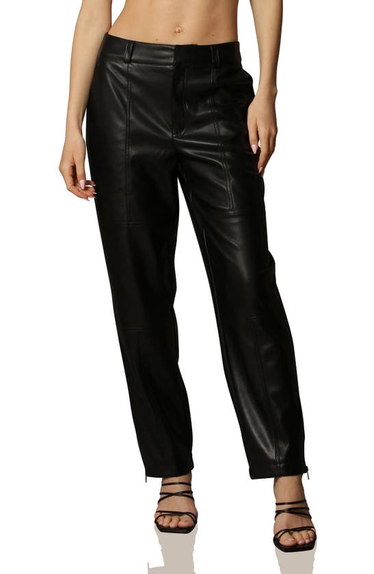 Shop Avec Les Filles Faux-ever Leather™ Cargo Trousers In Black