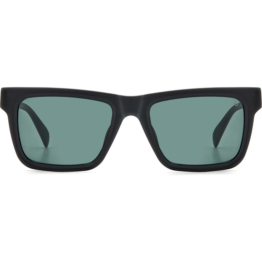 Rag & Bone 54mm Rectangular Sunglasses In Matte Black/green