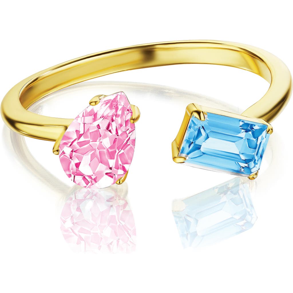 Shop House Of Frosted Topaz Meeting Ring In Gold/blue Topaz