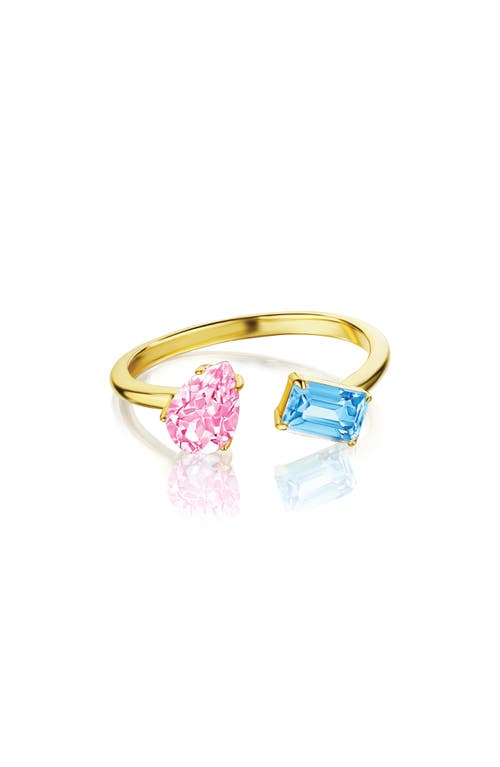 Shop House Of Frosted Topaz Meeting Ring In Gold/blue Topaz