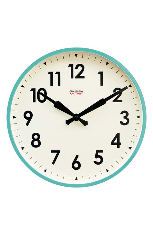 CLOUDNOLA Factory Wall Clock in Turquoise at Nordstrom