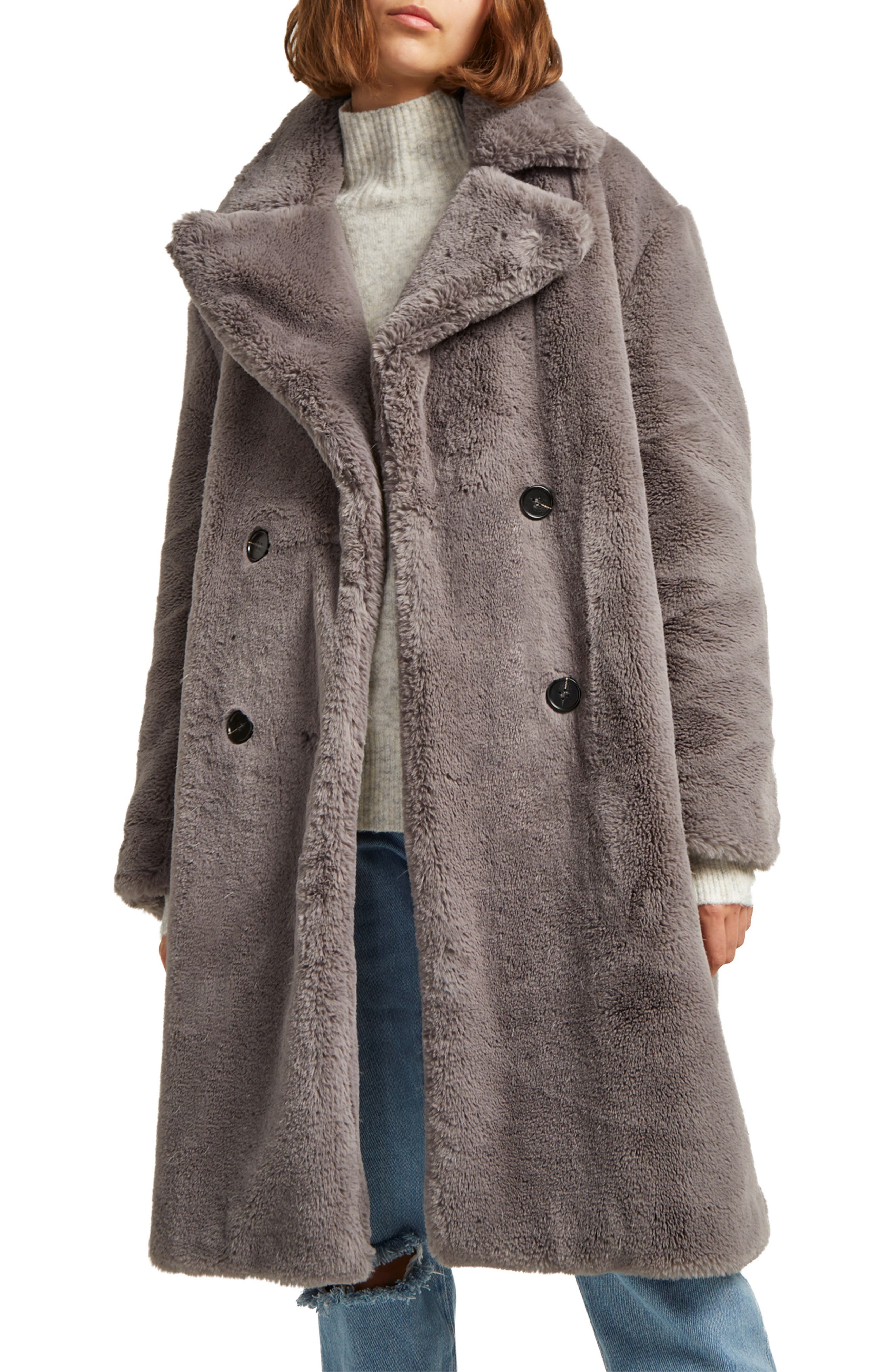 french connection faux fur coat