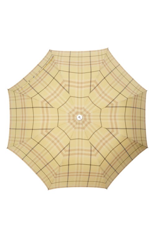 Burberry Georgie Check Compact Umbrella In Buff Ip Check