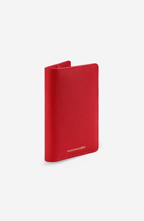 Shop Maison De Sabre Maison De Sabré Leather Passport Holder In Pomegranate Red