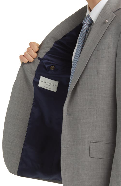 Jack Victor Dean Soft Constructed Stretch Wool Suit In Medium Grey